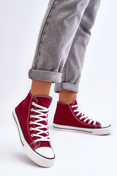 Women's Classic High-Top Sneakers Burgundy Remos 2