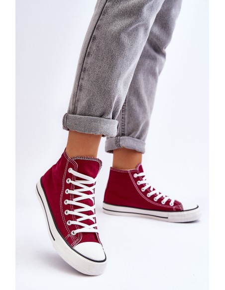 Women's Classic High-Top Sneakers Burgundy Remos