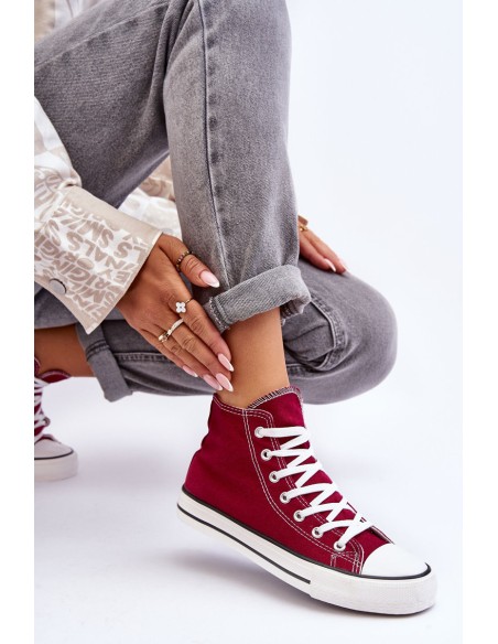 Women's Classic High-Top Sneakers Burgundy Remos