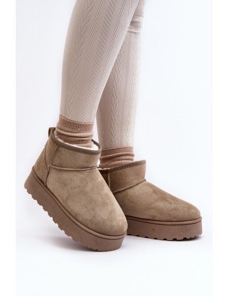 Women's Snow Boots On Platform Lined With Faux Fur Green Xamella