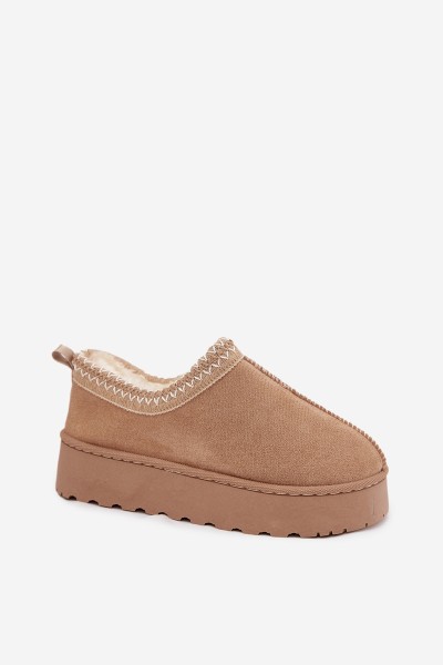 Low Women's Snow Boots With Embroidery On Platform Beige Taliah 2