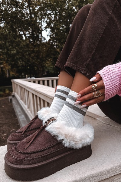 Women's Snow Boots With Fur On Platform Chocolate Rosmira 2