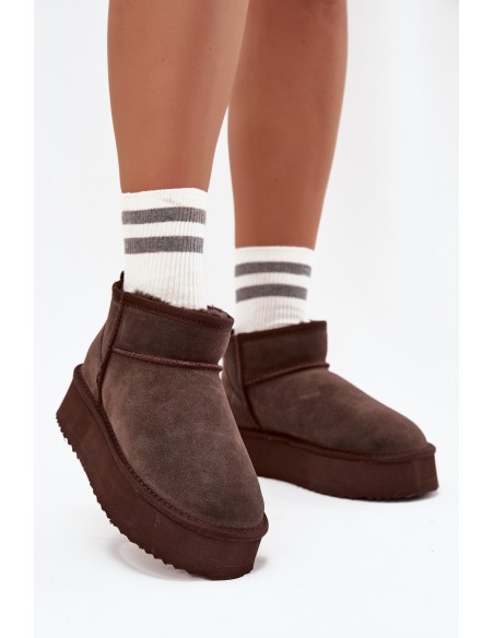 Suede Snow Boots for Women Vinceza 97962 Chocolate