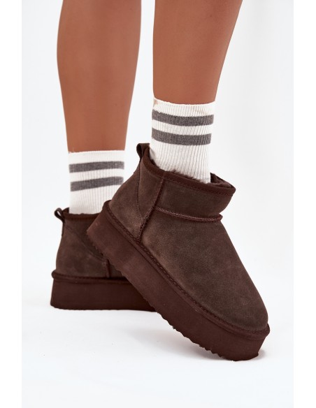 Suede Snow Boots for Women Vinceza 97962 Chocolate