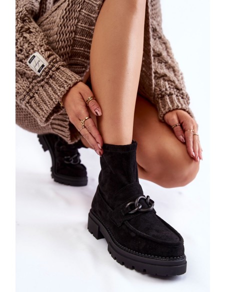 Women's Suede Booties La.Fi 250042B-SU Black