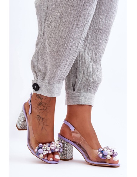 Transparent Stylish Heels On Heel Violet SBarski MR1037-17