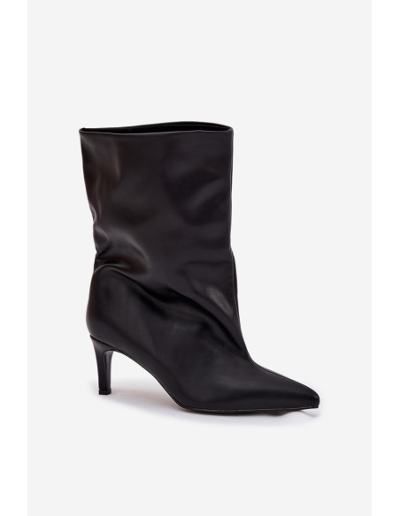 Slip-on women's ankle boots with high heel black Solvienne