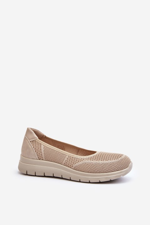 Beige Platform Ballet Flats and Wedges Aviaba