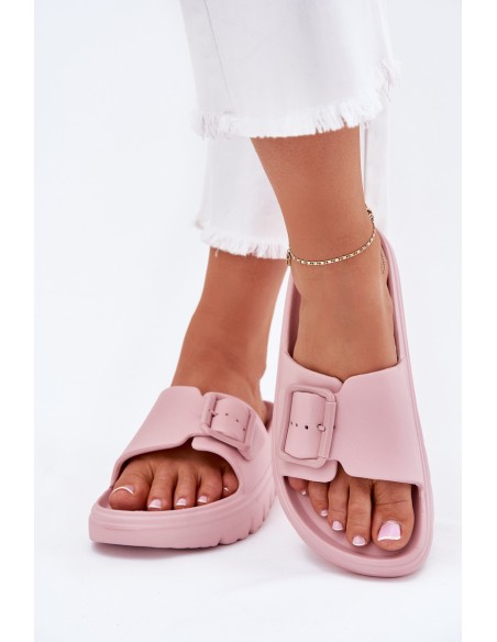 Women's Foam Platform Sandals With Buckle Pink Viasara