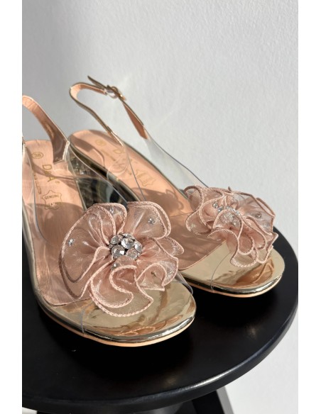 Block heel sandals with embellishment D&A MR52-238 Gold