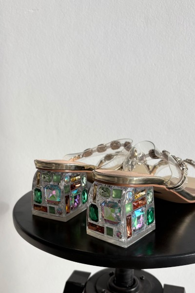 Moteriškos šlepetės su kristalais D&A MR1037-02 Gold 2