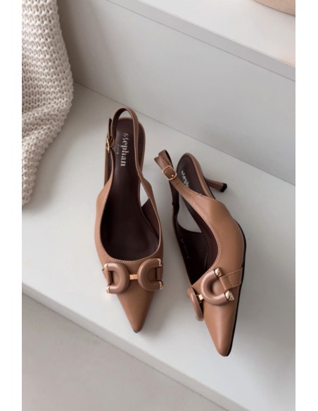 Women's High Heel Sandals With Decorative Detail Brown Brienne