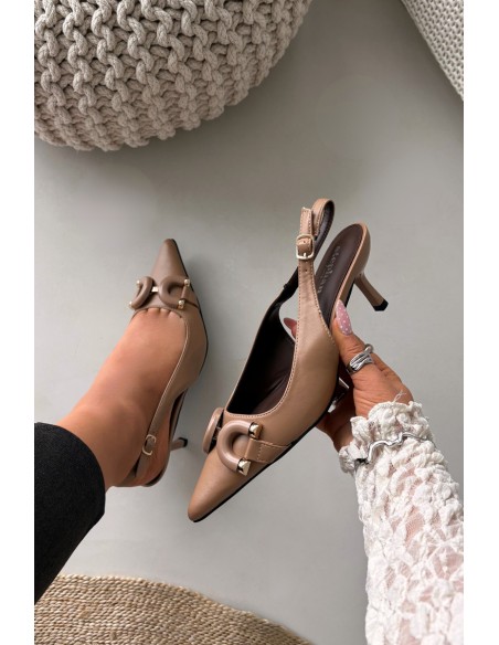 Women's High Heel Sandals With Decorative Detail Brown Brienne