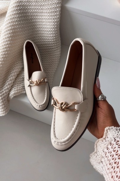 Women's Loafers with Decorative Detail Light Beige Rosynne 2
