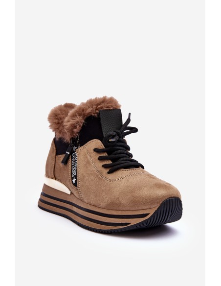 Kailiniai platforminiai sportbačiai tamsiai smėlio spalvos Jamarie