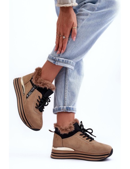 Kailiniai platforminiai sportbačiai tamsiai smėlio spalvos Jamarie