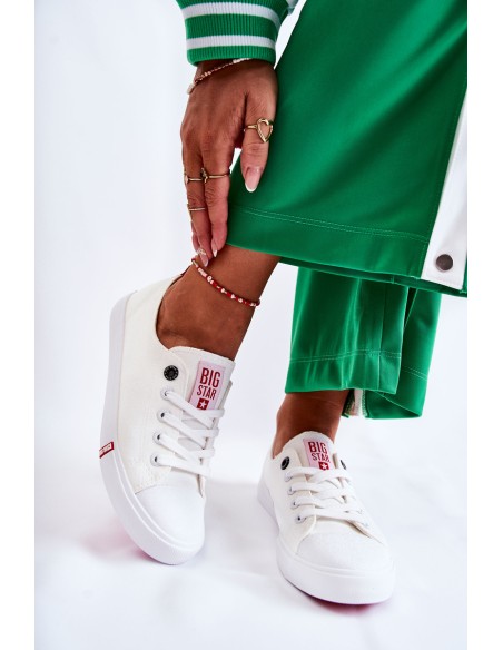 Moteriški sportbačiai „Big Star“ FF274087 balti ir raudoni