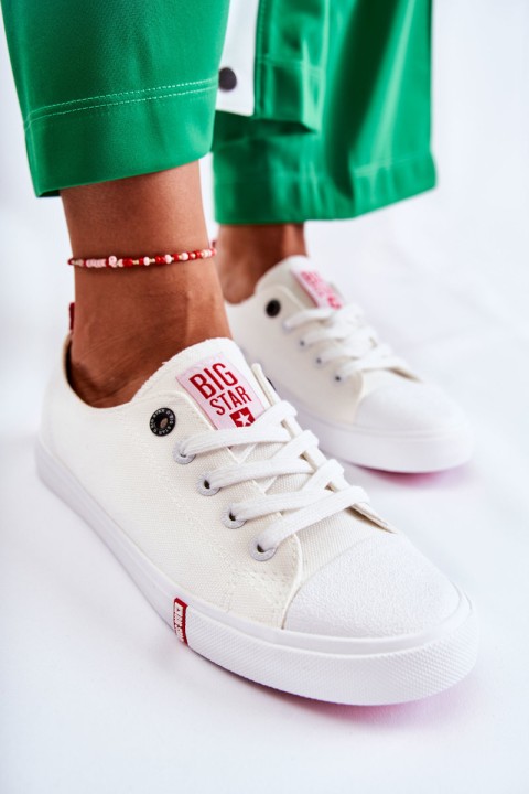 Moteriški sportbačiai „Big Star“ FF274087 balti ir raudoni