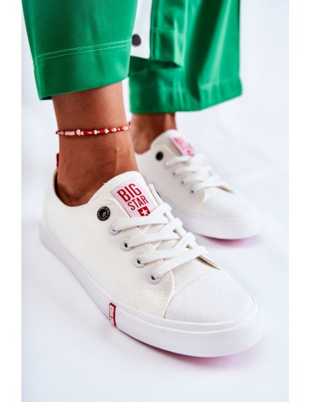 Moteriški sportbačiai „Big Star“ FF274087 balti ir raudoni