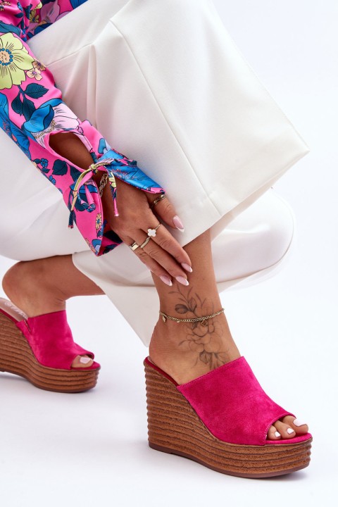 Light Flip Flops On Chunky Platform Fuchsia Good Vibe