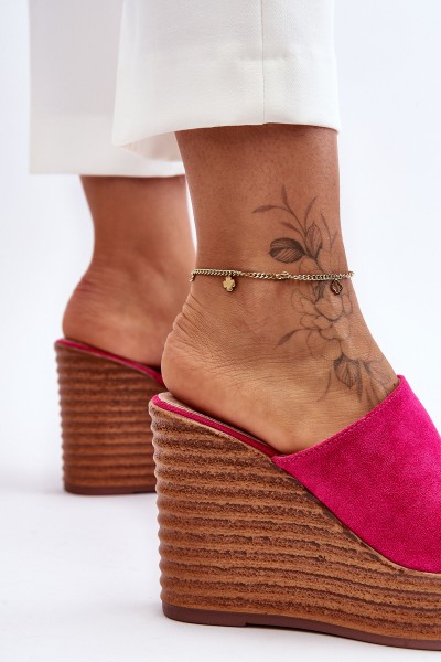 Light Flip Flops On Chunky Platform Fuchsia Good Vibe 2