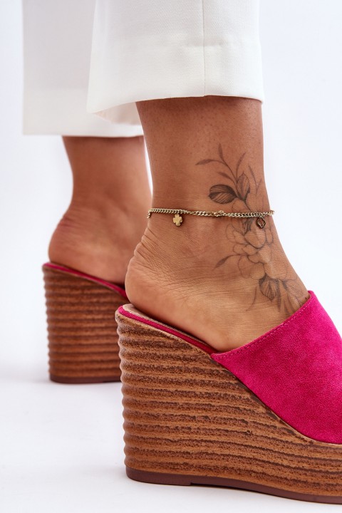 Light Flip Flops On Chunky Platform Fuchsia Good Vibe