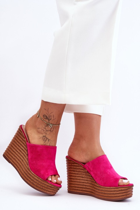 Light Flip Flops On Chunky Platform Fuchsia Good Vibe