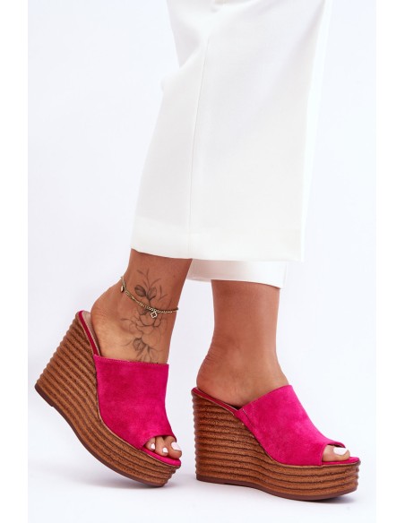 Light Flip Flops On Chunky Platform Fuchsia Good Vibe