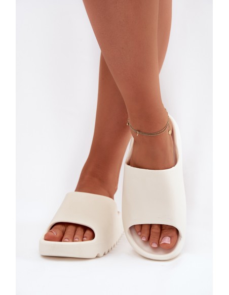 Women's Slides on Platform Ecru Olyria
