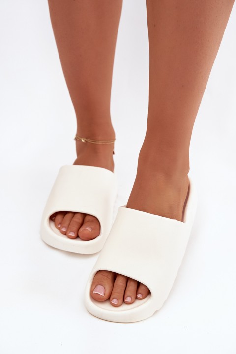 Women's Slides on Platform Ecru Olyria