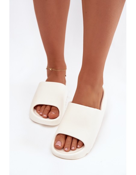 Women's Slides on Platform Ecru Olyria