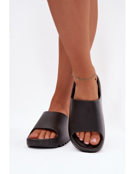 Women's Platform Slides Black Olyria