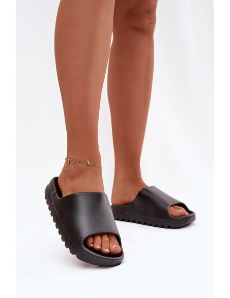Women's Platform Slides Black Olyria