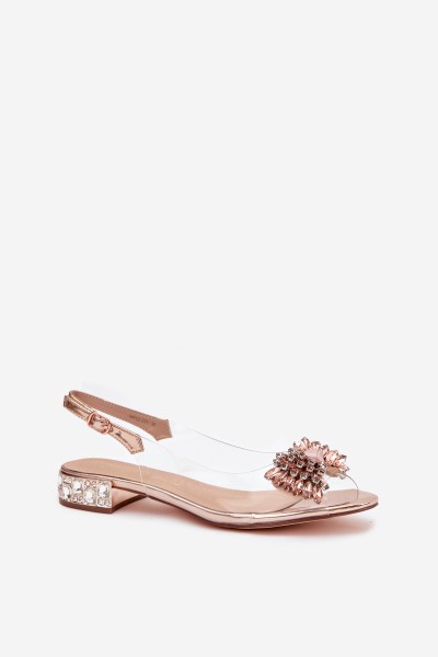 Transparent sandals with bow D&A MR52-231 Rose Gold 2