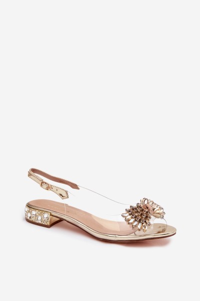 Transparent sandals with bow D&A MR52-231 gold 2