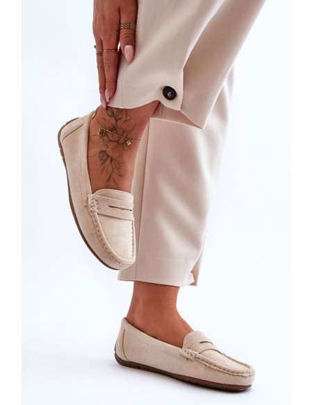 Women's Suede Moccasins Beige Lenvie