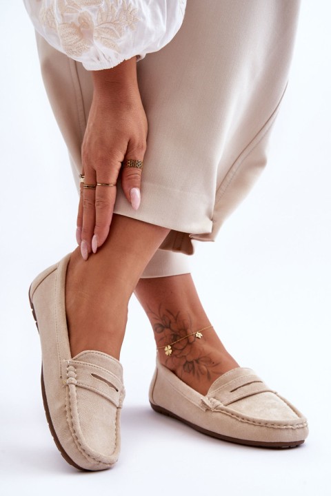 Women's Suede Moccasins Beige Lenvie