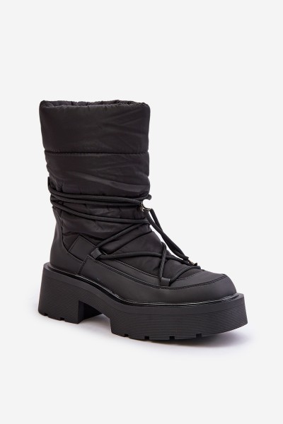 Women's Snow Boots On Platform And Flat Heel Black Seandriel 2
