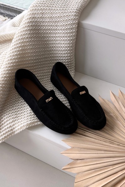 Women's Loafers With Small Gold Detail Black Sarivelle