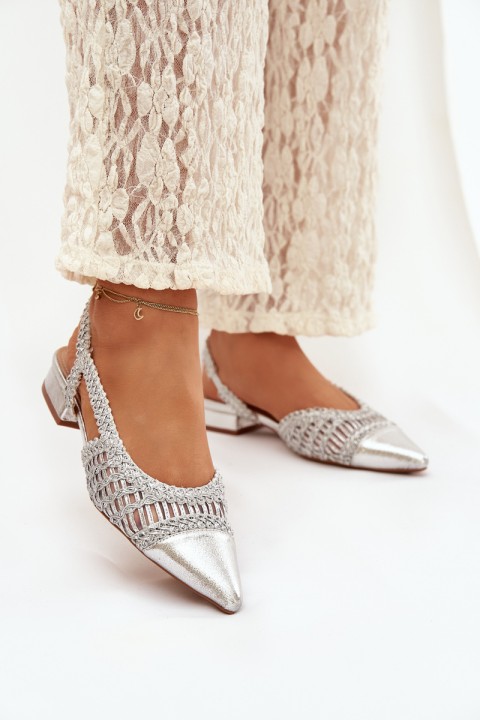 Women's Sandals With Weaving On Block Silver Nivorra