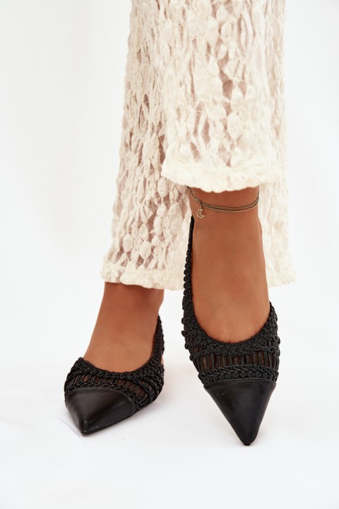 Women's Sandals With Braid On Block Black Nivorra