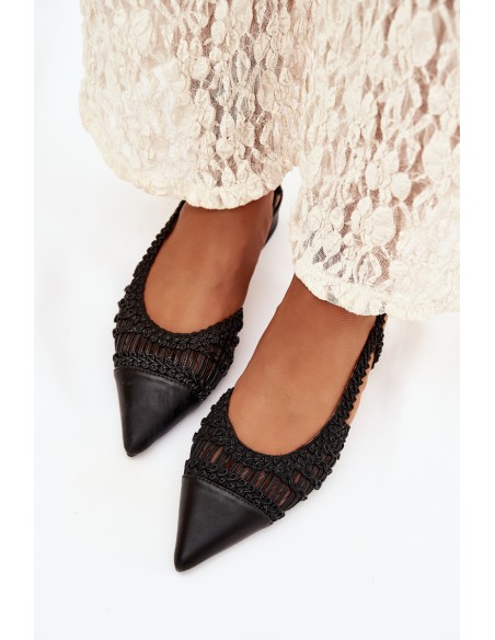 Women's Sandals With Braid On Block Black Nivorra