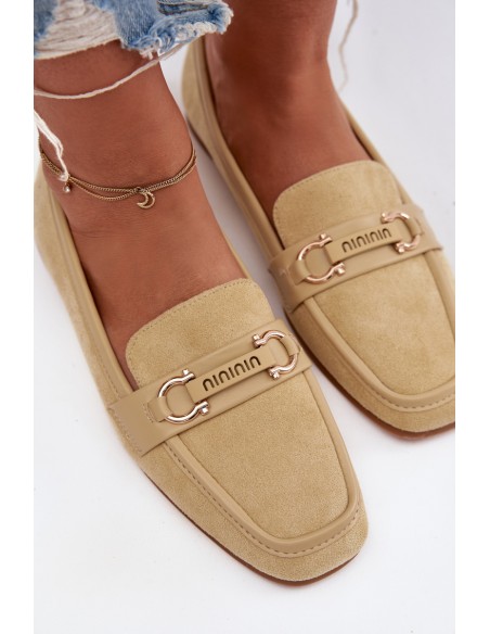 Women s Loafers Moccasins with Decorative Element Yellow Evelora