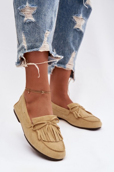 Women's Moccasins With Fringes Yellow Janelisse