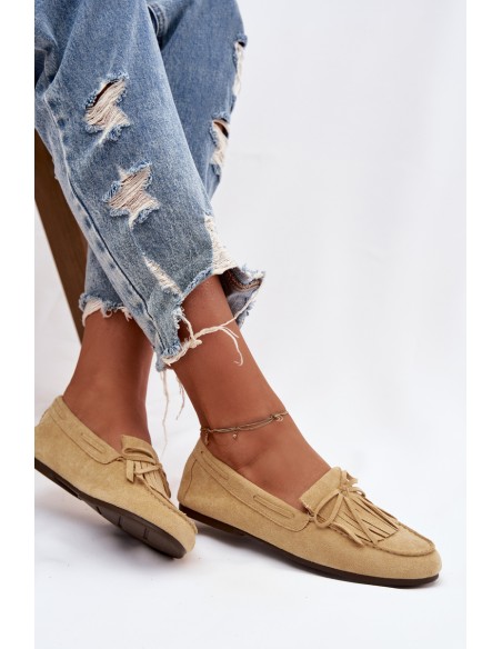 Women's Moccasins With Fringes Yellow Janelisse