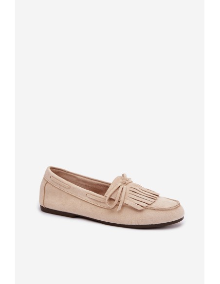 Women's Loafers with Fringes Light Beige Janelisse