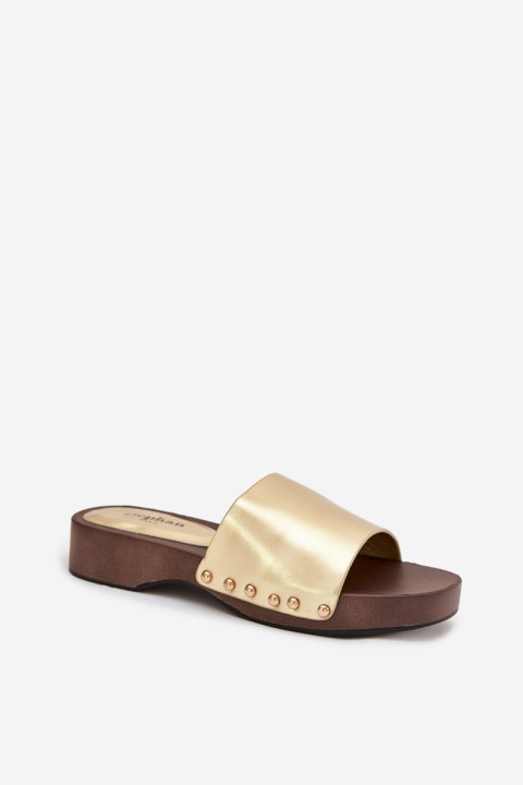 Women's Slides with Golden Clamps Terissa