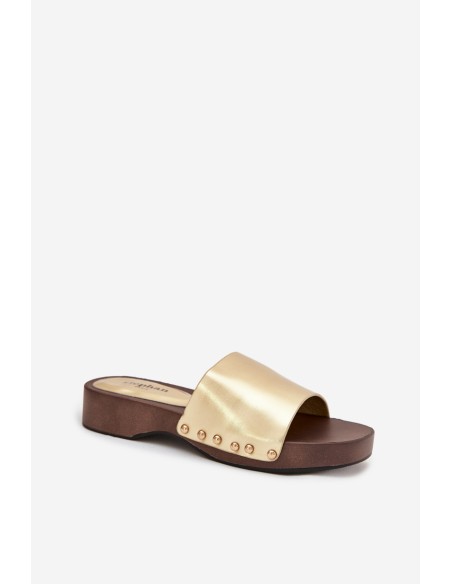Women's Slides with Golden Clamps Terissa