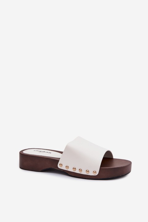 Women's slippers with buckles white Terissa