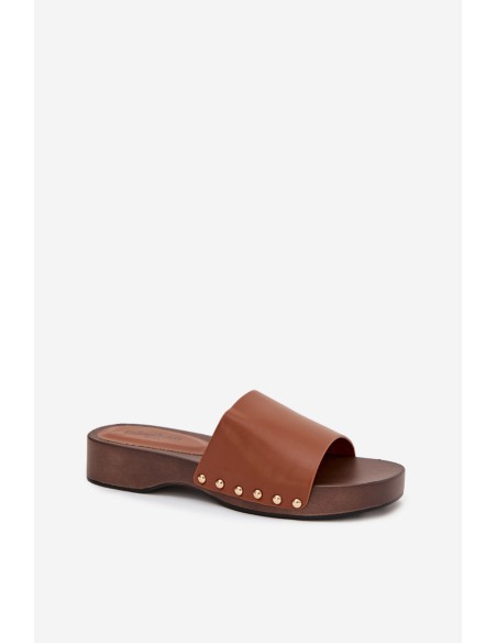 Women's Slides with Buckles Camel Terissa